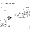 Winnaar Inktspotprijs Peter de Wit Gaza Beach 2030 in de Volkskrant 8 februari 2025